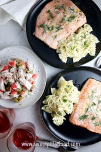 Flakey dill lemon butter salmon is packed with omega 3 so you can feel a little less bad about the added butter!