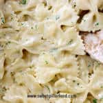 Creamy delicious parsley cream sauce pasta is so good you will eat it straight from the pot